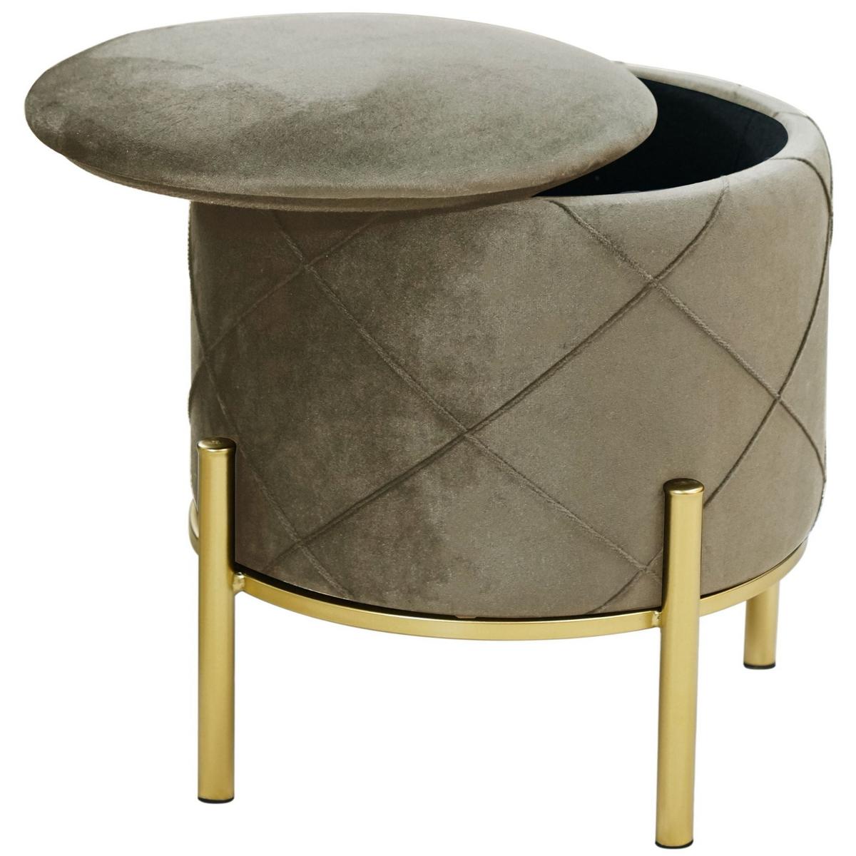 SITZHOCKER mit Stauraum, Polsterhocker Beige 37/40/37 - Beige, Textil (37/40/37cm) - RAUMHIRSCH FURNITURE