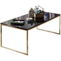 COUCHTISCH RIVA, Schwarz, Metall und Holz, Filigrane Beine, Maße 120x45x60 cm - Goldfarben/Schwarz, Holz/Metall (60/120/45cm) - KADIMA DESIGN