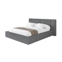 POLSTERBETT mit Bettkasten und Lattenrost, Bett mit Matratze H3/H4 - RIVO 140x200 Dunkelgrau - Graphitfarben, Holzwerkstoff/Textil (140/200cm) - ALTDECOR