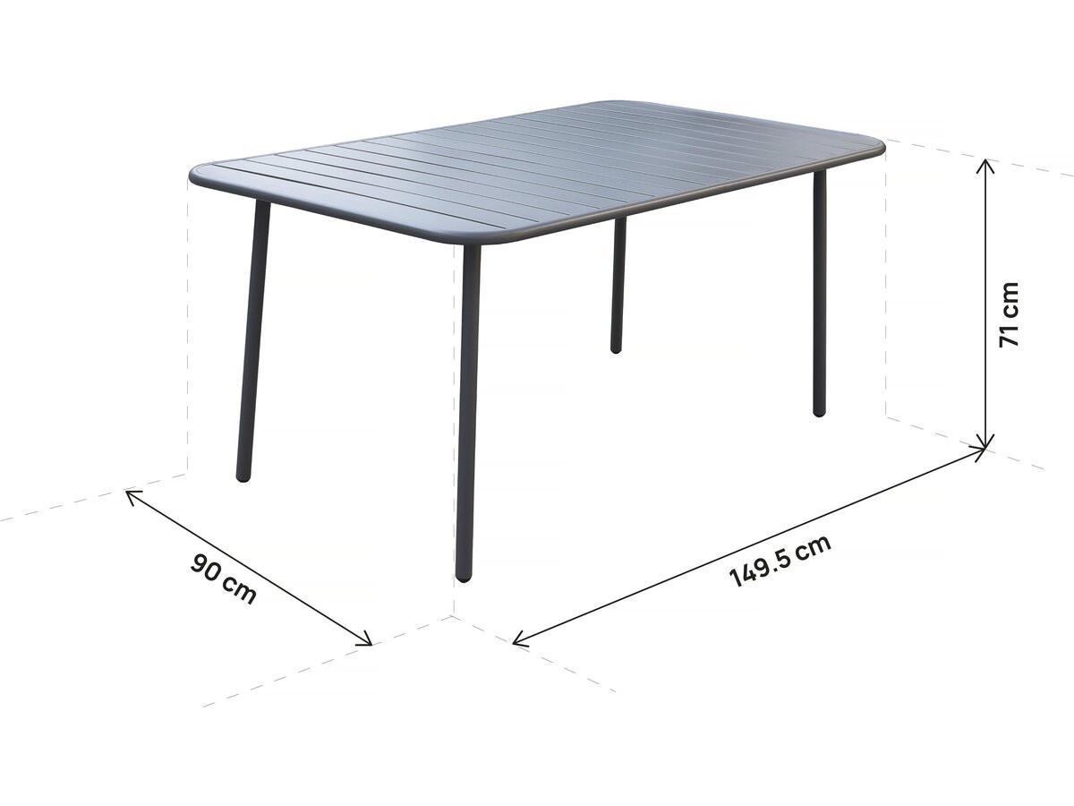 GARTENTISCH bilbao Grau - Grau, Metall (150/90/71cm) - Habitat Garten