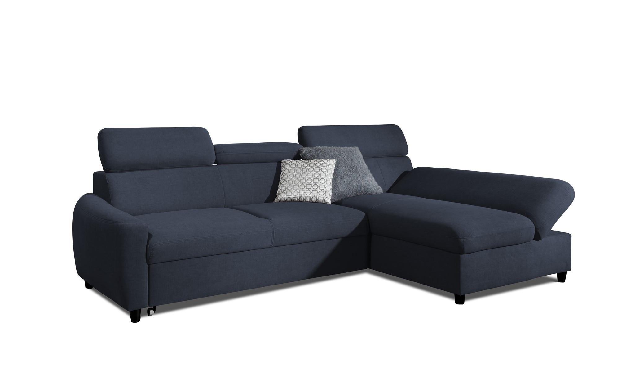 ECKSOFA Schlafsofa Anton Xs In Esito - Dunkelblau, Holzwerkstoff/Textil (170/260cm) - Fun Möbel