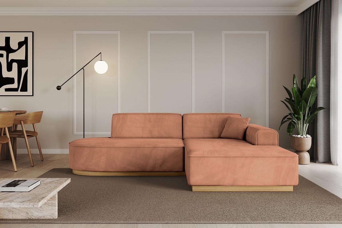 ECKSOFA Ottomane Rechts IREA-L1-v2 - 234x171x83 cm Koralle - Koralle, Holzwerkstoff/Textil (171/234cm) - ALTDECOR