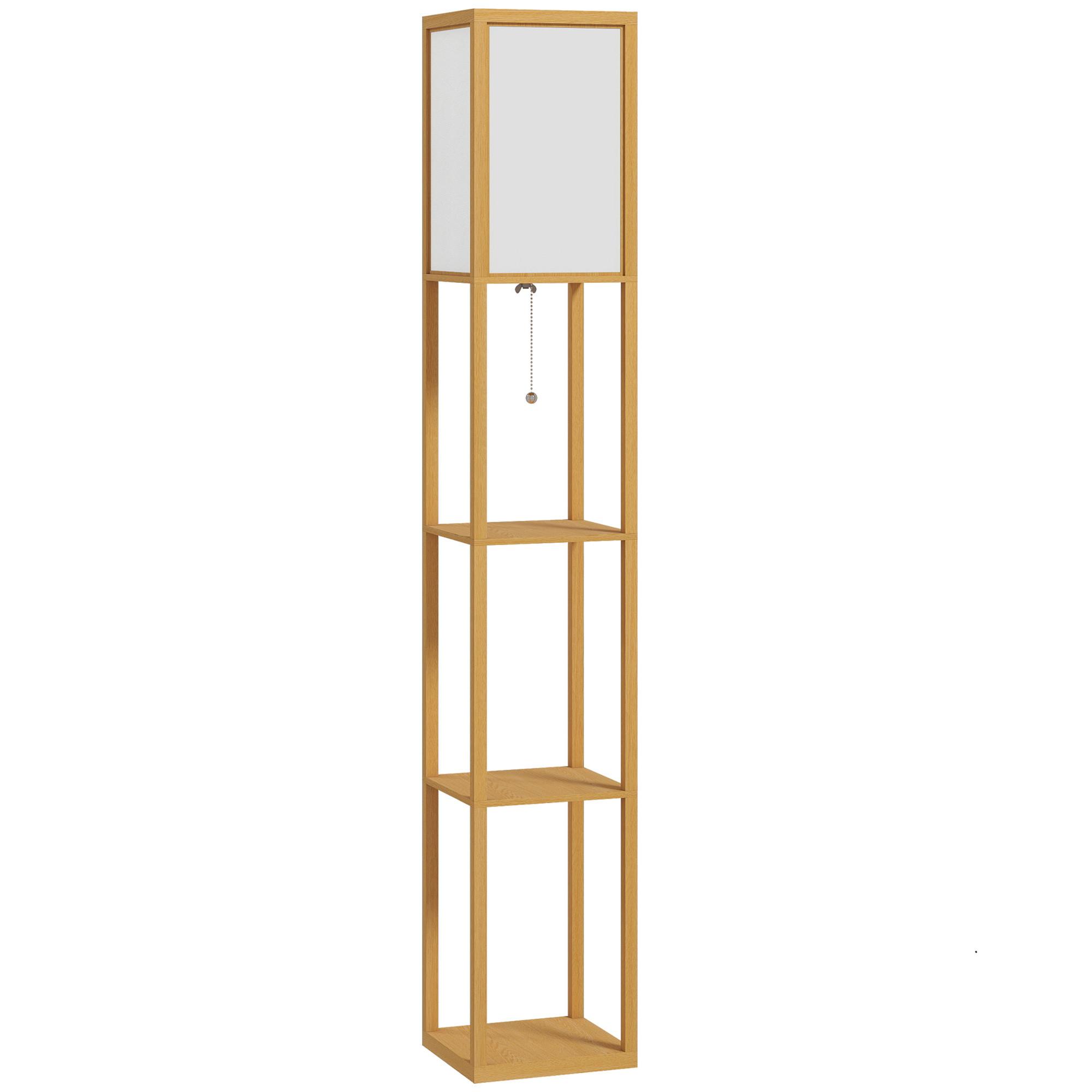 STEHLEUCHTE MDF Eiche Weiß - Eichefarben, Holzwerkstoff (26/26/160cm) - HOMCOM