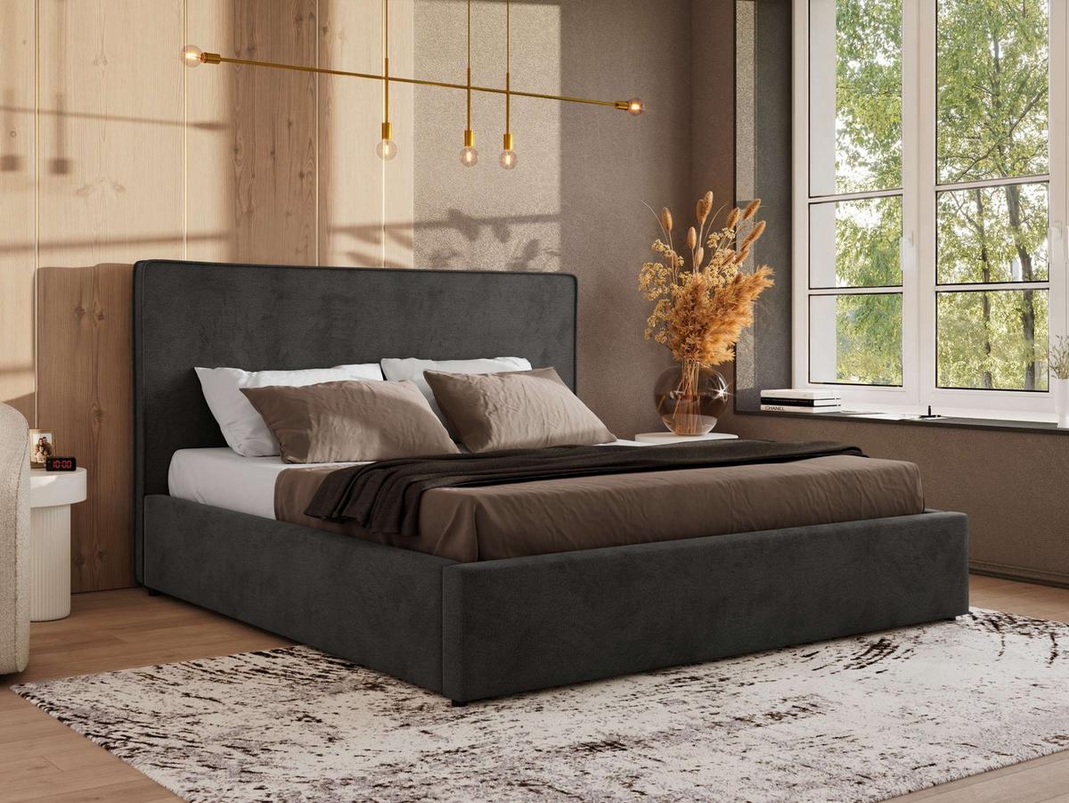 POLSTERBETT CORIVO CLASSIC 140/200 - Dunkelgrau Velvet - ohne Matratze - Dunkelgrau, Textil (140/200cm) - MKS
