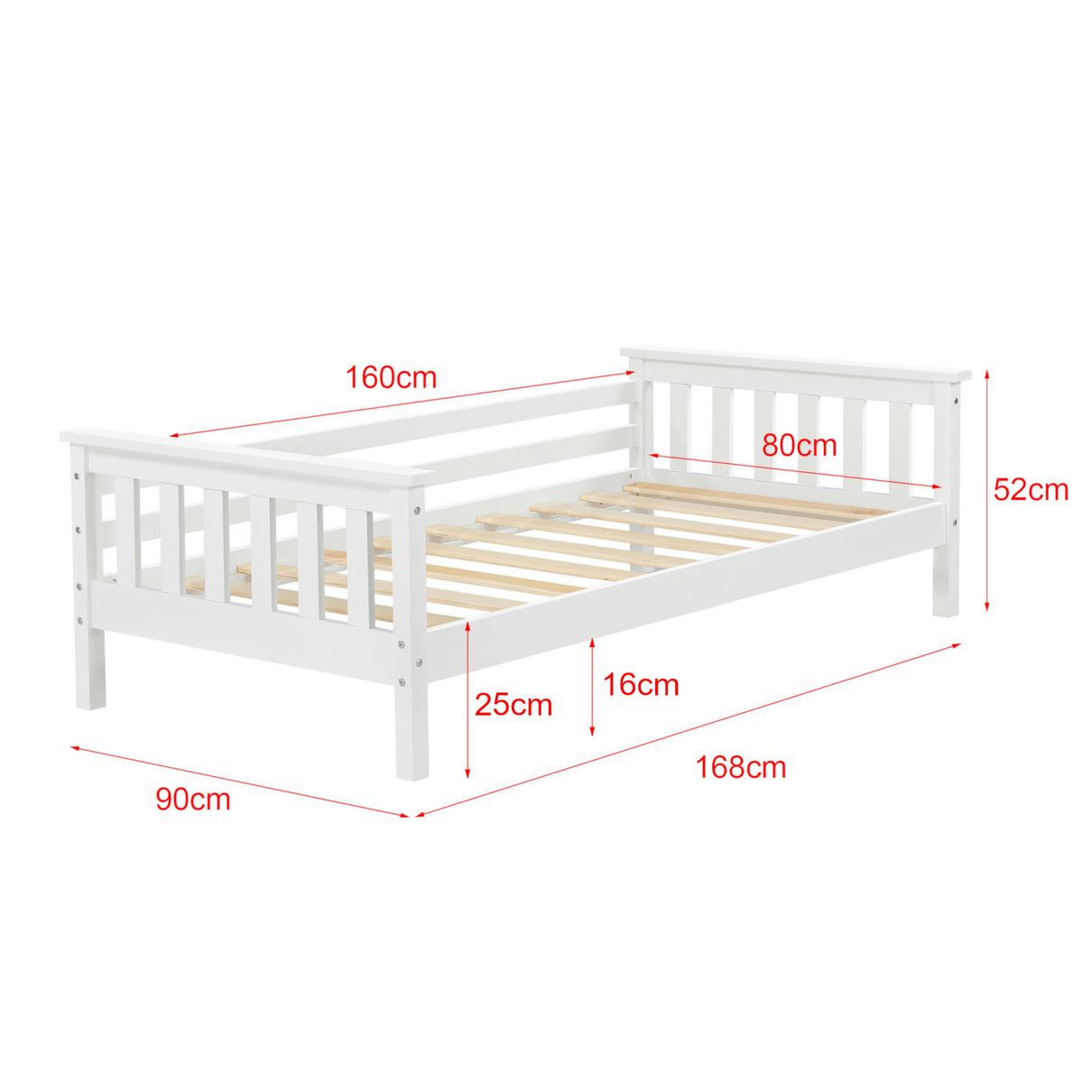 KINDERBETT Nuuk - Weiß, Holz (80/160cm) - [en.casa]