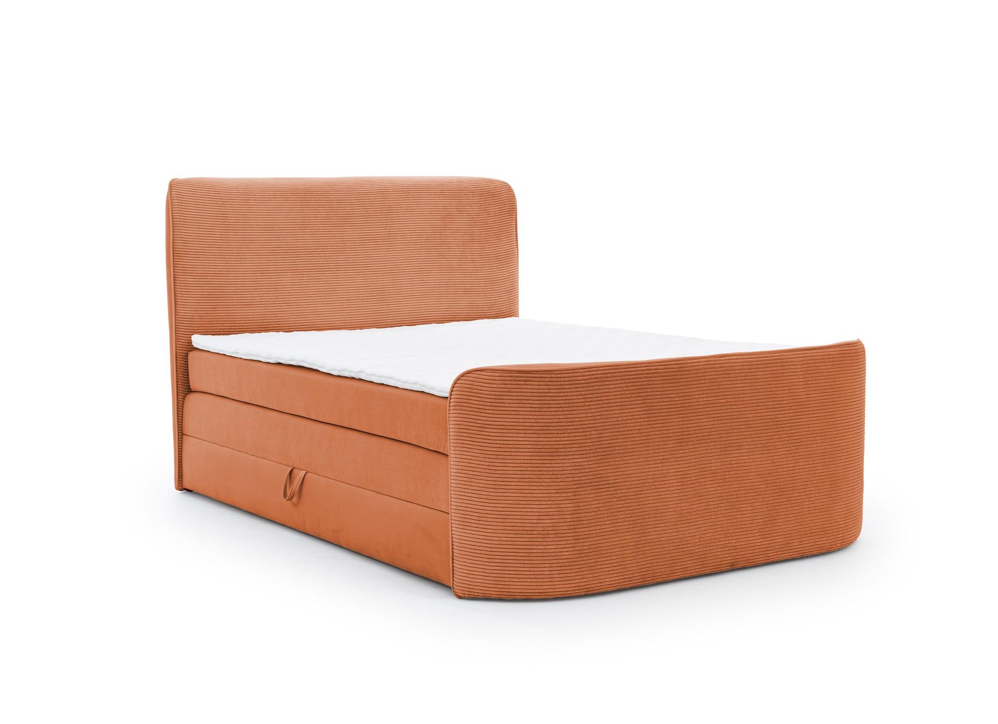 BOXSPRINGBETT Body In Stoff Paros - Rotbraun, Holzwerkstoff/Textil (180/200cm) - Fun Möbel
