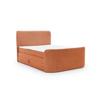 BOXSPRINGBETT Body In Stoff Paros - Rotbraun, Holzwerkstoff/Textil (140/200cm) - Fun Möbel
