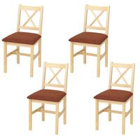 ESSZIMMERSTUHL Kiefer, Orange 4er-Set - Orange/Kieferfarben, Holz (43/85/44cm) - MCW