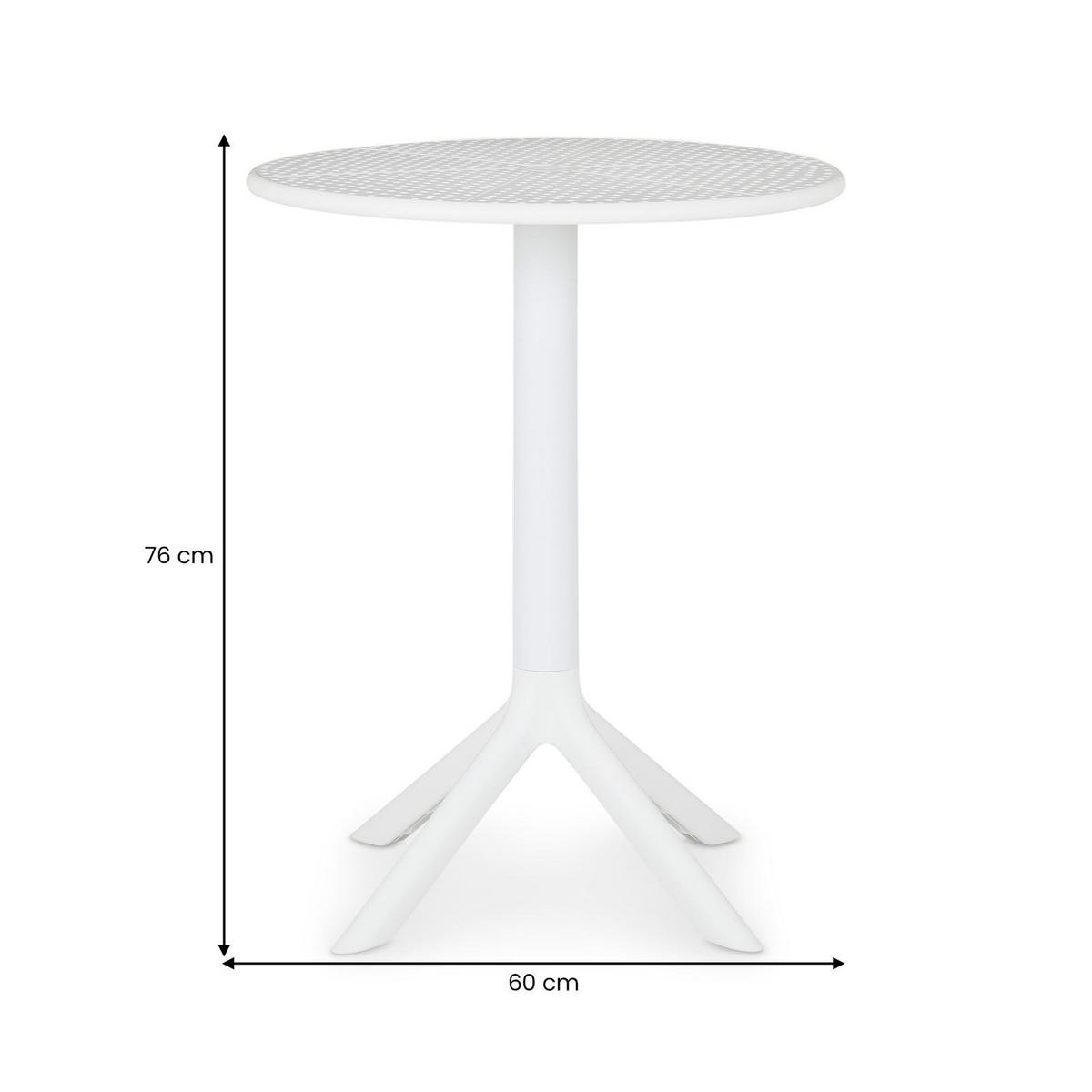 GARTENTISCH LUZ weiß - Weiß, Kunststoff (60/60/76cm) - IDIMEX