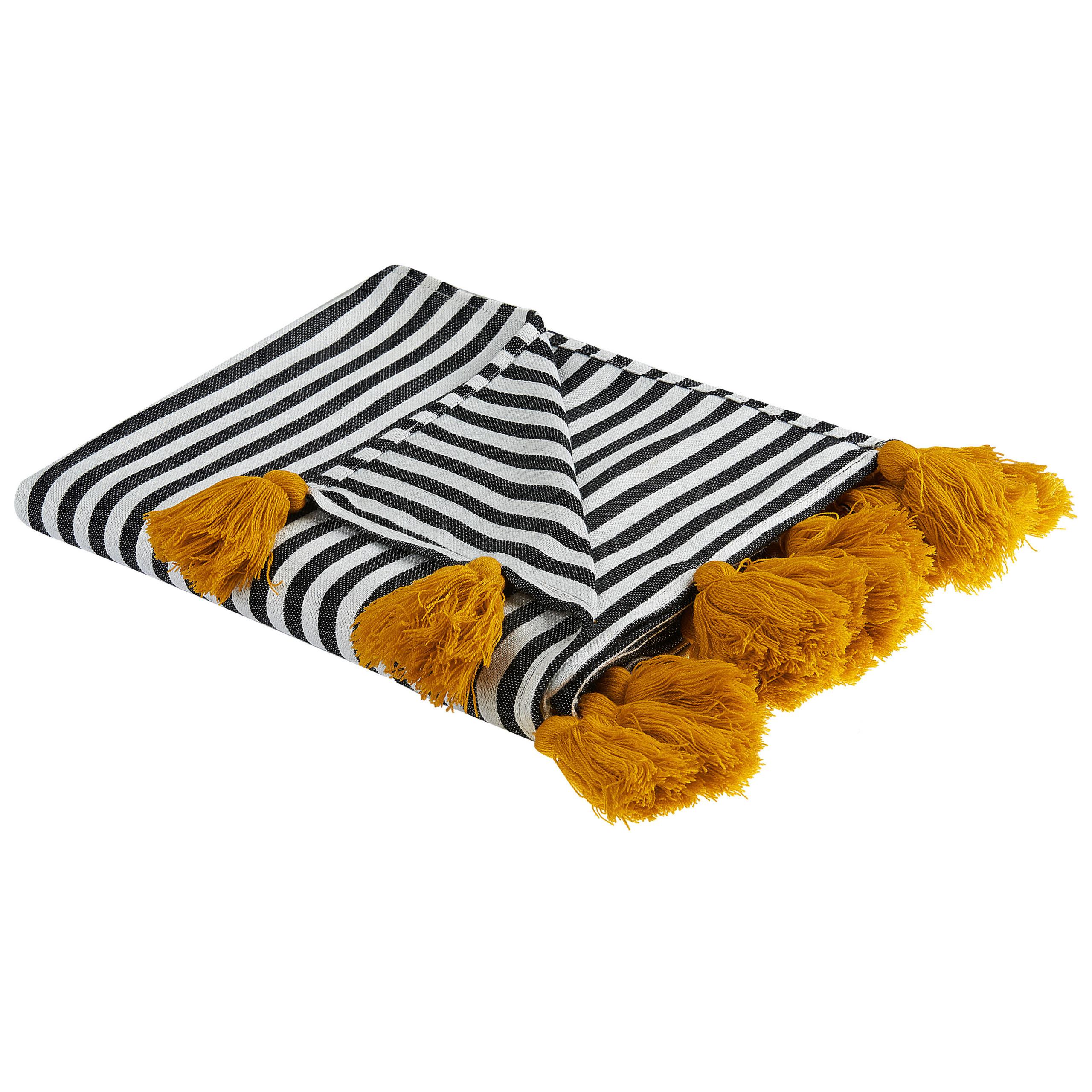 DECKE Schwarz Sunwal 130/170 cm - Schwarz, Textil (130/170cm) - Beliani