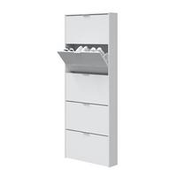 SCHUHSCHRANK 5 Klappen Zapateros - L70 cm - Weiß, Holzwerkstoff (17/180/44.3cm) - Calicosy