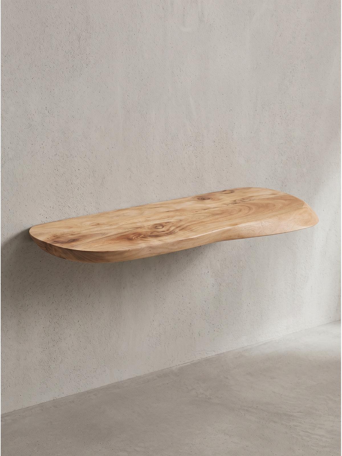 WANDREGAL ARANDA, Akazie Massivholz, handgefertigt, 40 x 20 x 3 cm - Akaziefarben, Holz (40/3/20cm) - KADIMA DESIGN