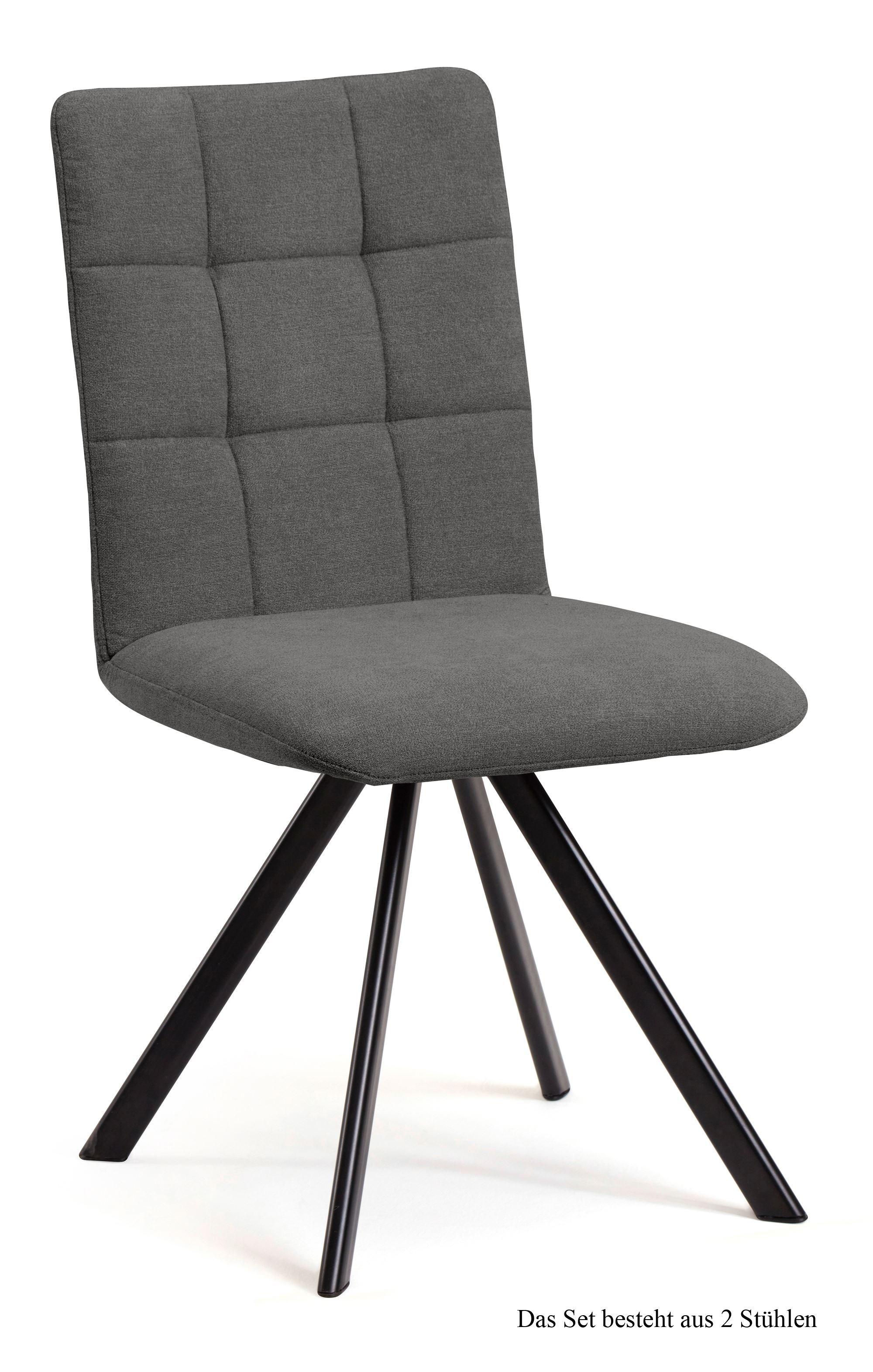 ESSZIMMERSTUHL drehbar (2er-Set) Despa 47x91x60 Schwarz/Grau - Schwarz/Grau, Kunststoff (60/91/47cm) - 58aufmkessel