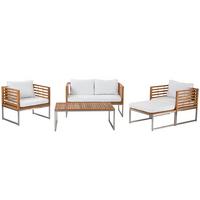 LOUNGE-SET 4-sitzer Akazienholz Hellbraun Bermuda - Hellbraun, Holz - Beliani
