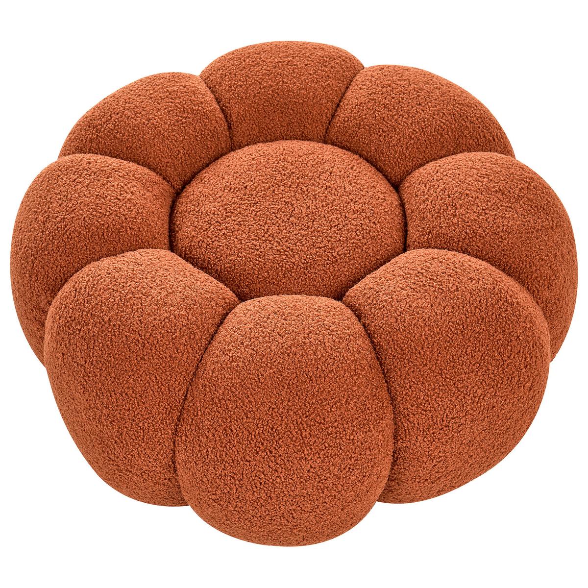 POUF Bouclé Braun Beaufort - Hellbraun, Textil (60/27/60cm) - Beliani