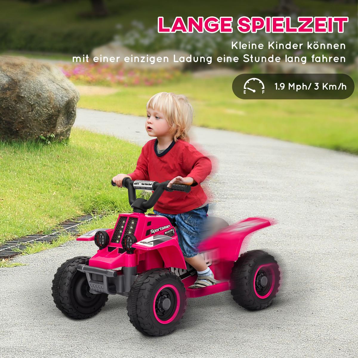 KINDER Elektro-Quad Elektro Kinderquad mit Vorwärts-und Rückwärtsfunktion Rosa - Rosa, Kunststoff/Metall (70.5/42.5/46.5cm) - AIYAPLAY