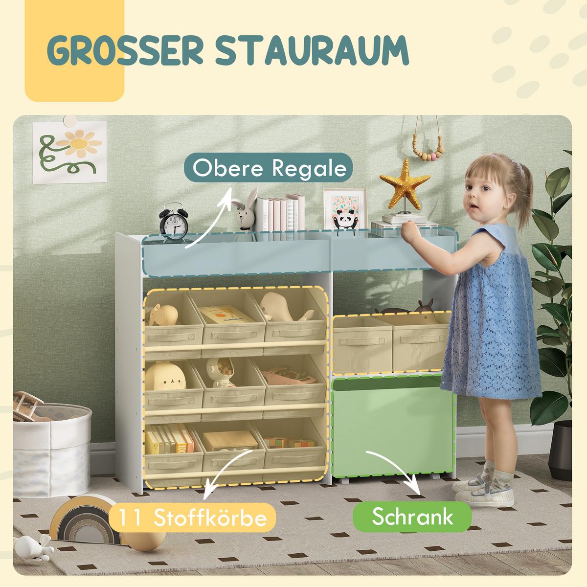 KINDERREGAL - Weiß, Holzwerkstoff/Metall (30/80/105cm) - AIYAPLAY