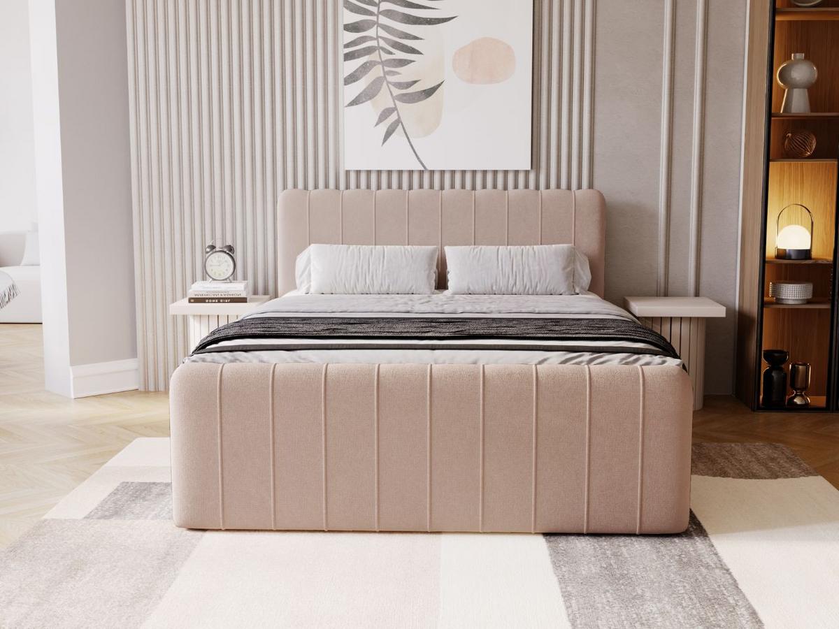 BOXBETT Osteno 160x200 Beige - Beige, Holz/Textil (160/200cm) - Graingold