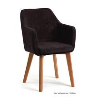 ARMLEHNSTUHL (2er-Set) Darleen 57x87x60 Eiche geölt/Espresso - Eichefarben/Dunkelbraun, Kunststoff (60/87/57cm) - 58aufmkessel