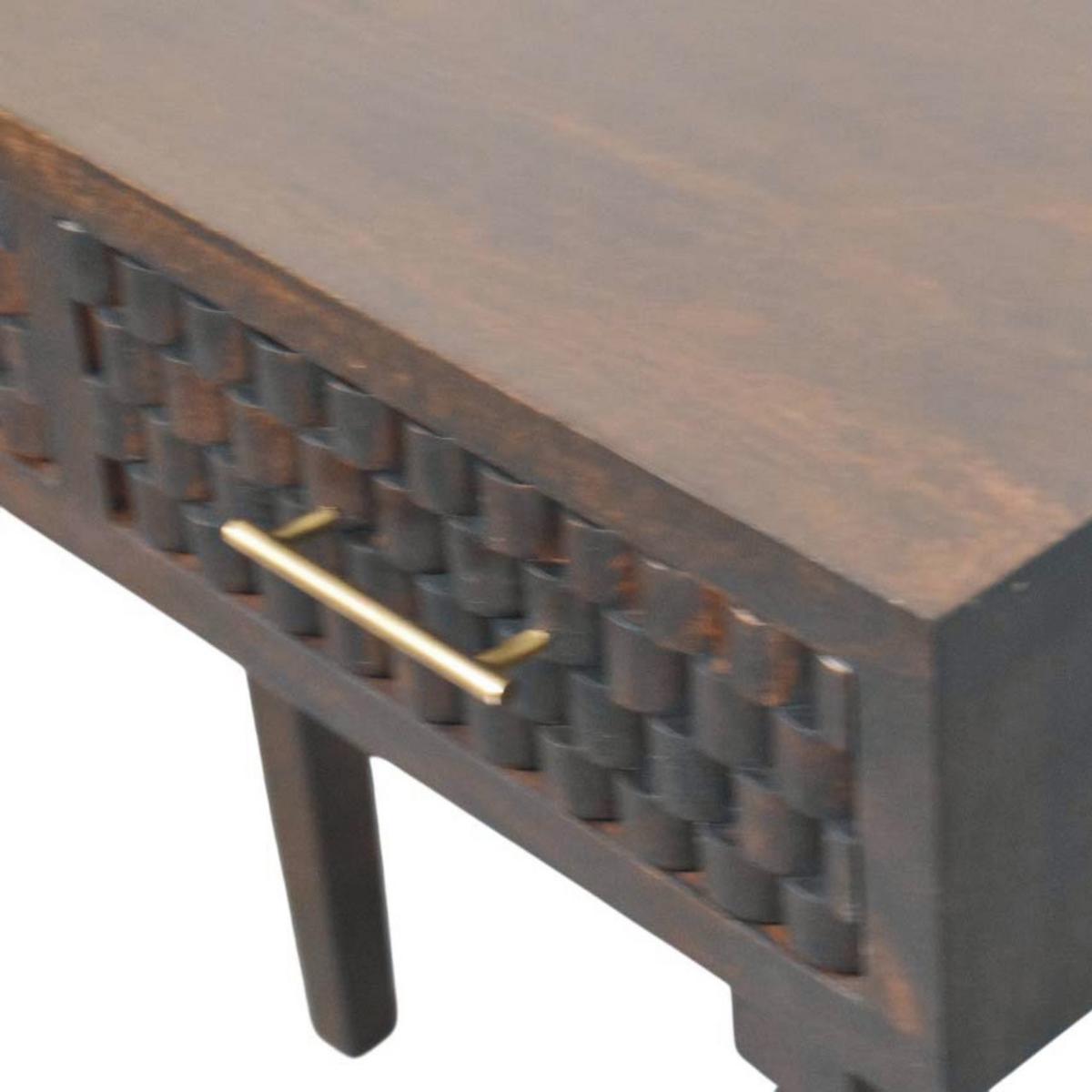 KONSOLENTISCH Rich-Velvet-Mocha-Finish, 2 Schubladen, Dunkelbraun - Dunkelbraun, Holz (80/35/82cm) - Artisan Furniture