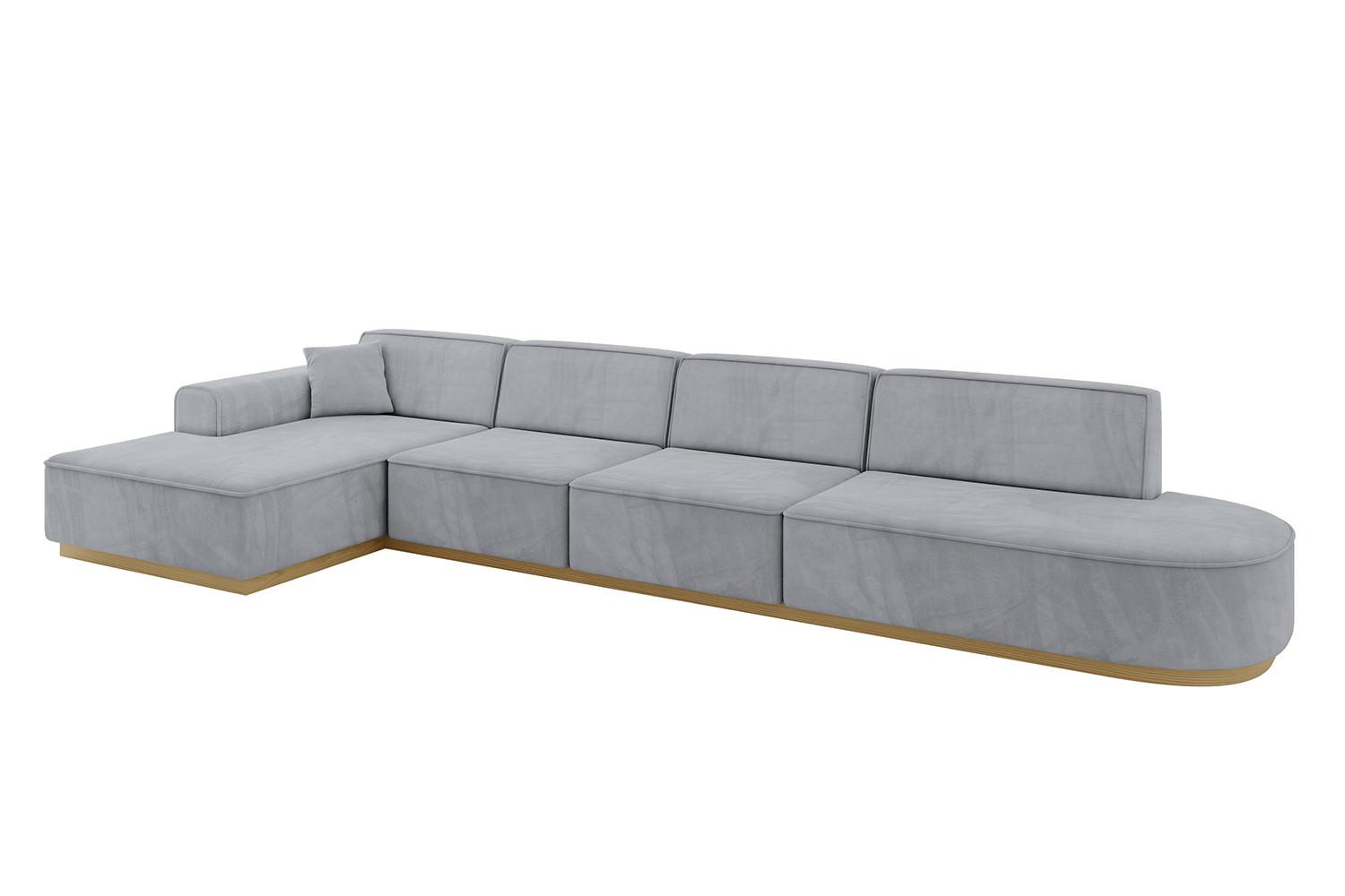 ECKSOFA Ottomane Links IREA-L3-v2 - 412x165x80 cm Grau - Titanfarben, Holzwerkstoff/Textil (412/165cm) - ALTDECOR