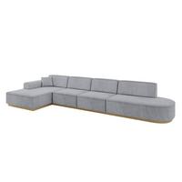 ECKSOFA Ottomane Links IREA-L3-v2 - 412x165x80 cm Grau - Titanfarben, Holzwerkstoff/Textil (412/165cm) - ALTDECOR