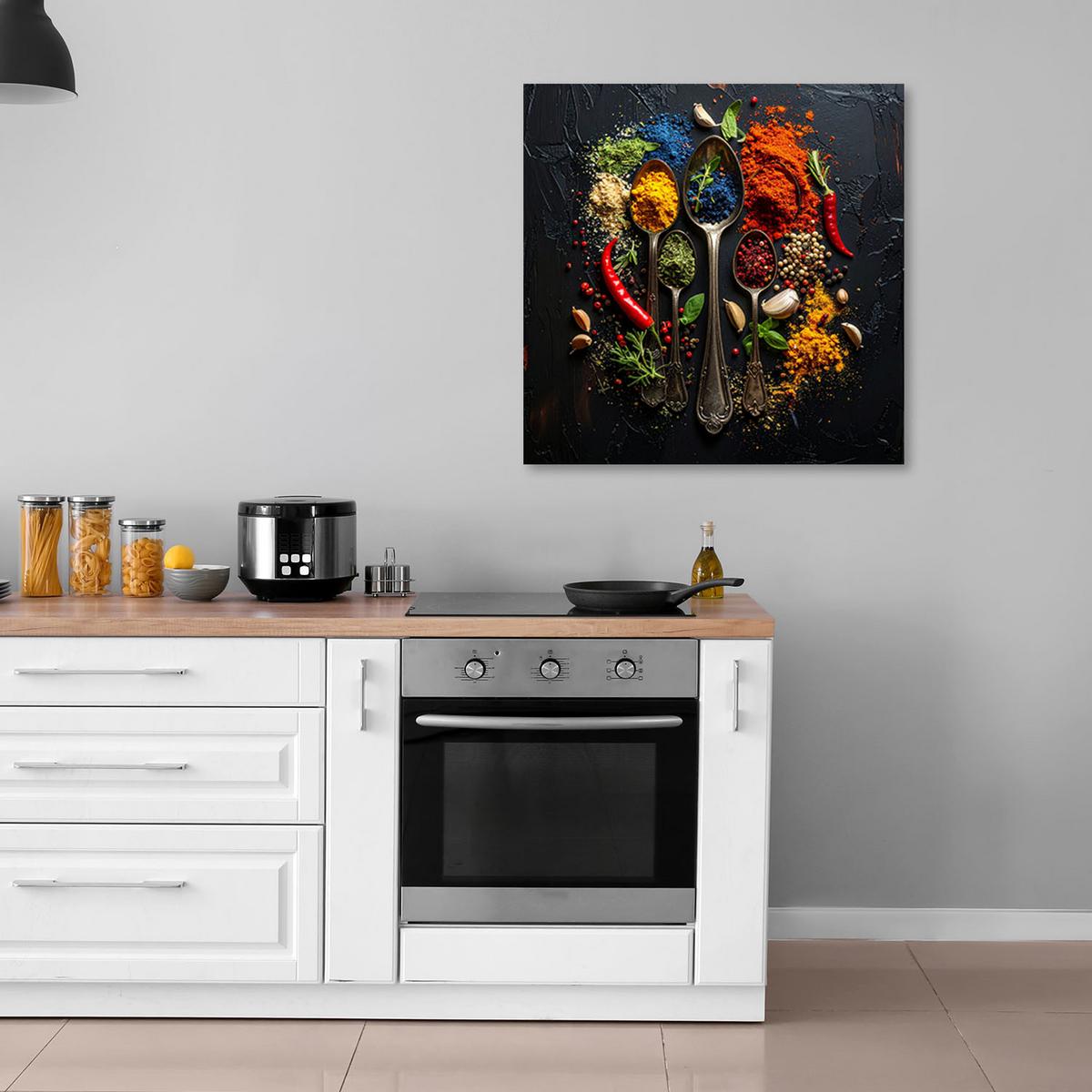 LEINWANDBILD Essen & Trinken 20x20cm - Multicolor, Textil (20/20cm) - Feeby