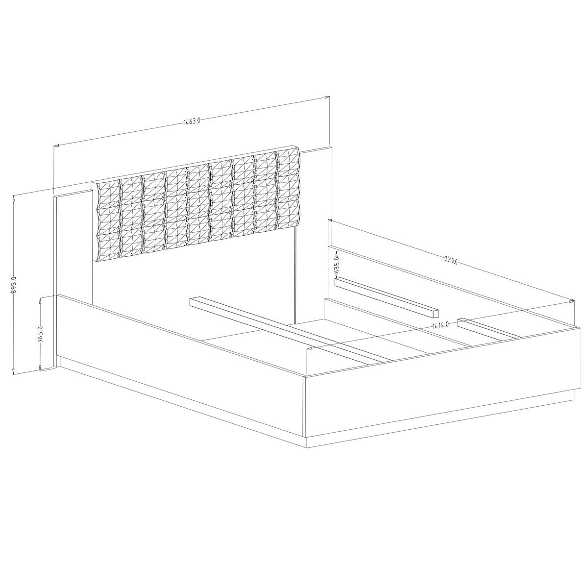 BOXBETT 140/200 Alec Holz und Schwarz - Schwarz, Holzwerkstoff (140/200cm) - Petits-meubles