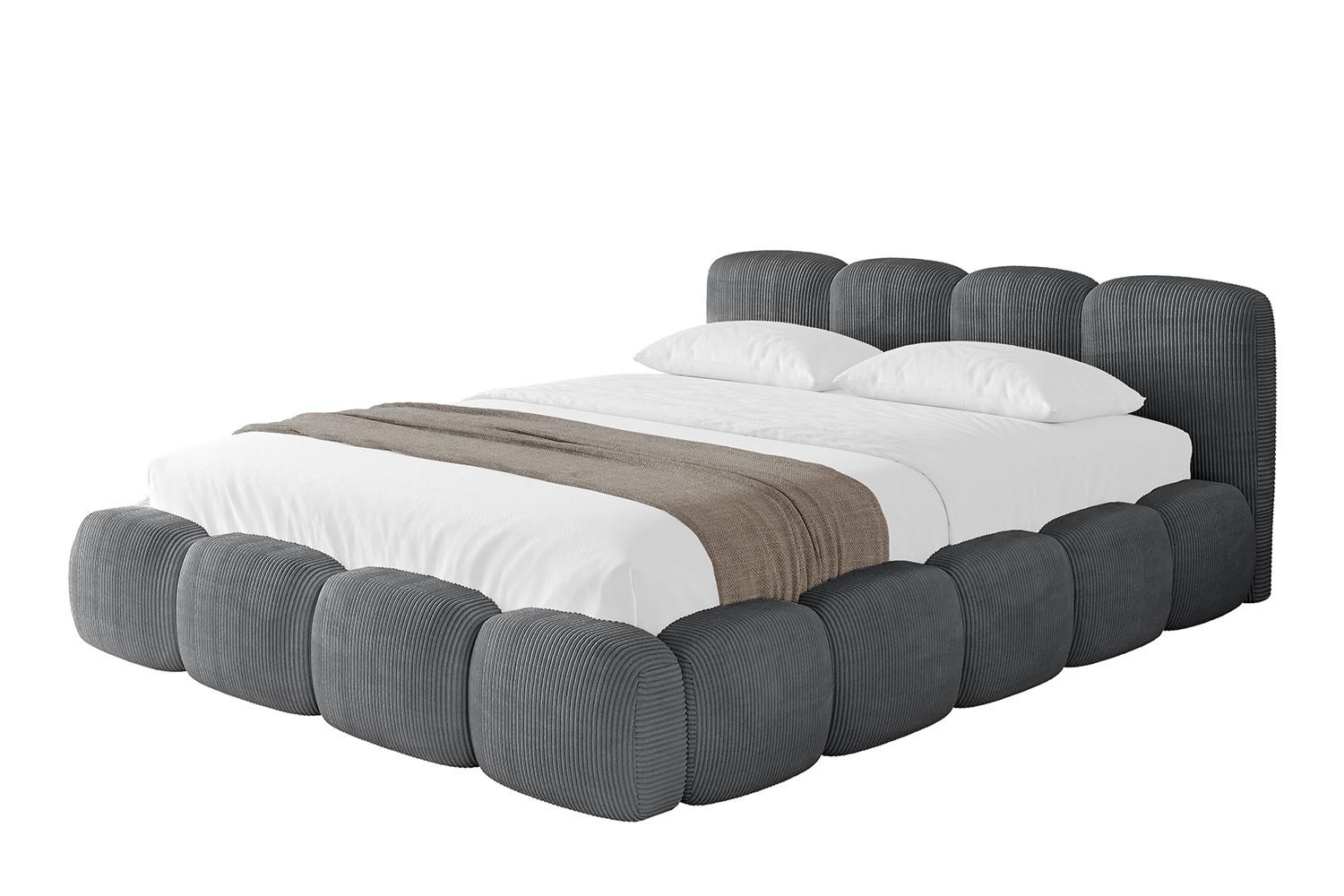 POLSTERBETT mit Bettkasten und Lattenrost, Boxbett ohne Matratze - KALA-v1 180x200 Dunkelgrau - Dunkelgrau, Holzwerkstoff/Textil (180/200cm) - ALTDECOR