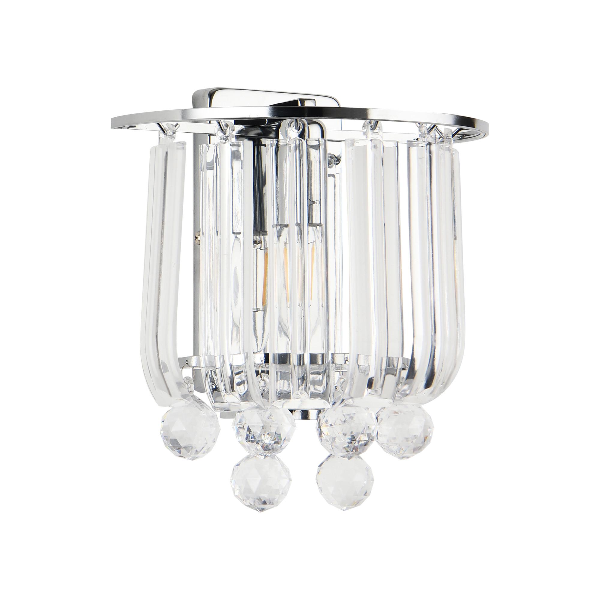 WANDLEUCHTE Alnwick - Chromfarben, Kunststoff/Metall (22/24/15cm) - lux.pro