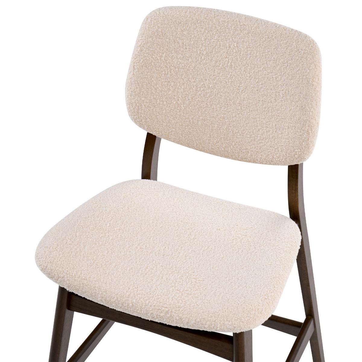 BARSTUHL 2er-Set Bouclé Braun/Hellbeige Elaine - Beige, Textil (53/98/62cm) - Beliani
