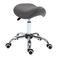 ROLLHOCKER Höhenverstellbarer Drehhocker Arbeitshocker mit Rädern Grau - Grau, Kunststoff (52/61/53cm) - HOMCOM
