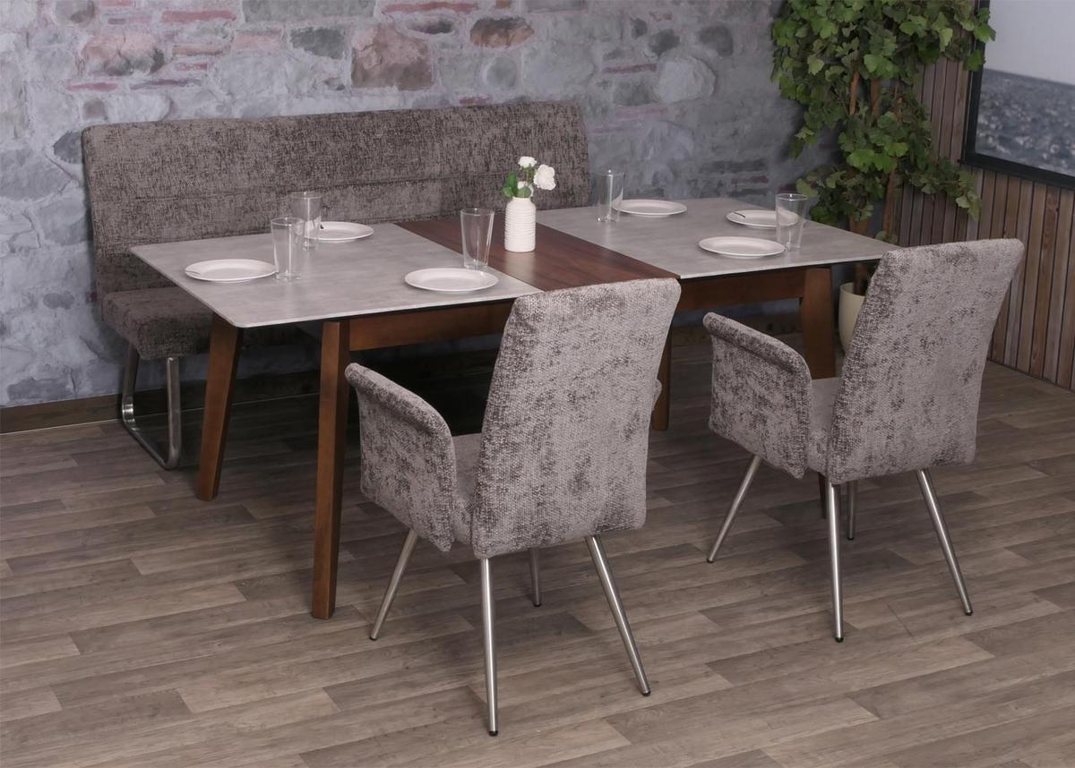 ESSZIMMER-SET Grau 3er-Set - Grau, Textil (180/99/65cm) - MCW