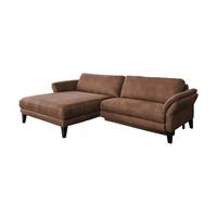 ECKSOFA MALTA Braun Webstoff - Schwarz/Braun, Buchenholz/Textil (302/175cm) - KAWOLA