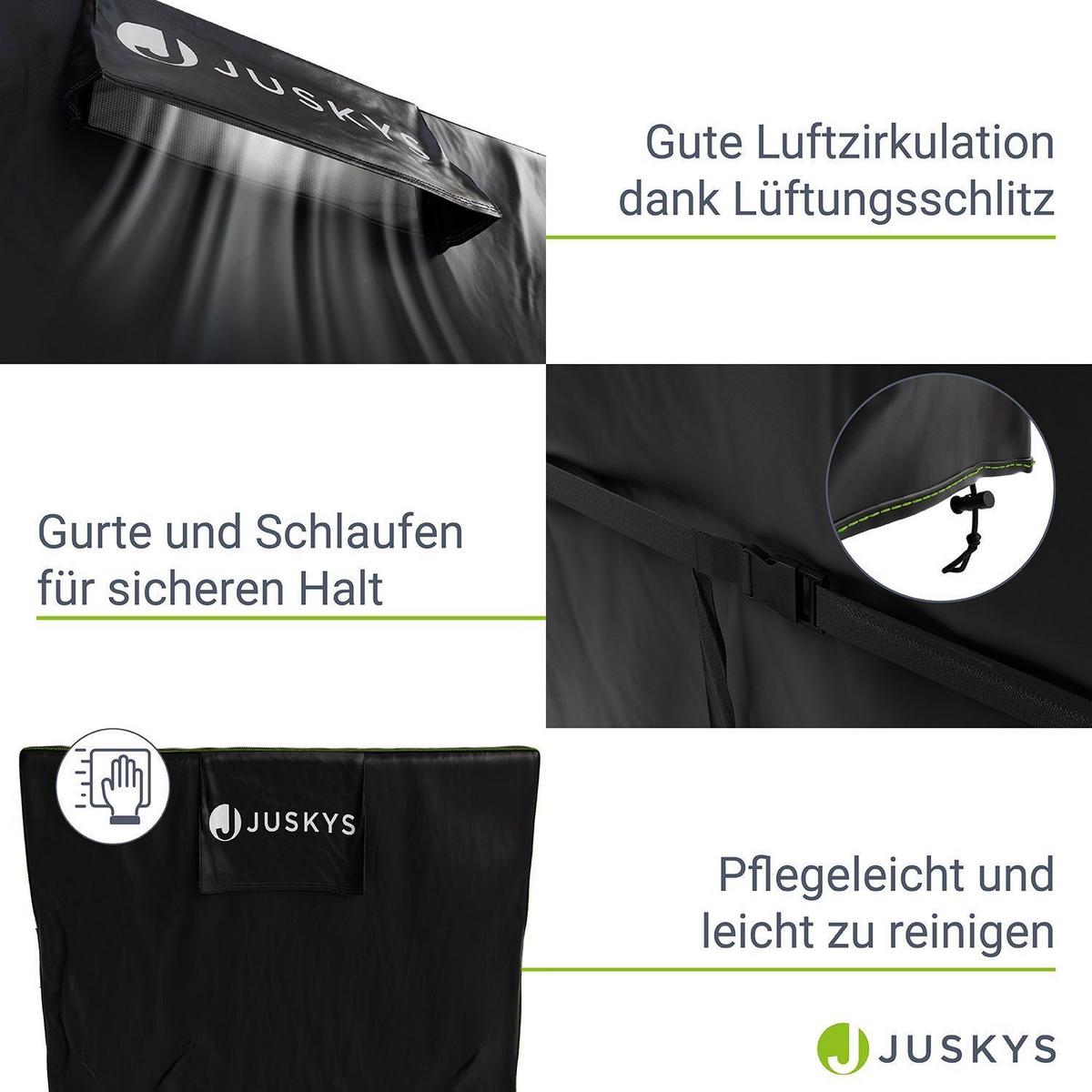 GARTENMÖBELABDECKUNG CoverSafe Pro schwarz - Schwarz, Kunststoff (95/75/170cm) - Juskys