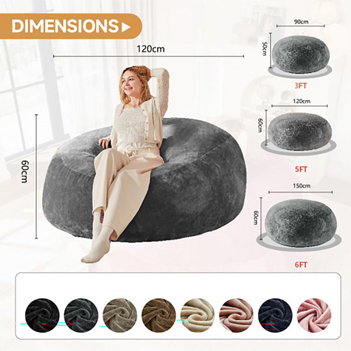 SITZSACK XXL Dunkelgrau Memory-Effekt & Waschbarer Bezug - Dunkelgrau, Textil (130/60/120cm) - Urban Meuble