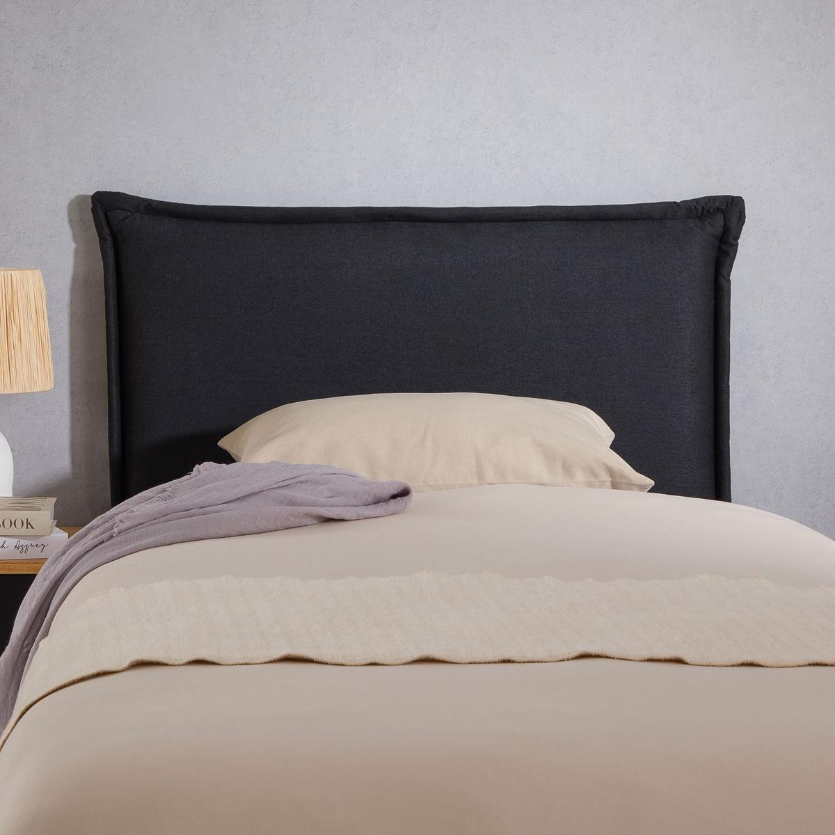KOPFTEIL NERINA 90x190 cm schwarz - Schwarz, Textil (91/99/7cm) - IDIMEX