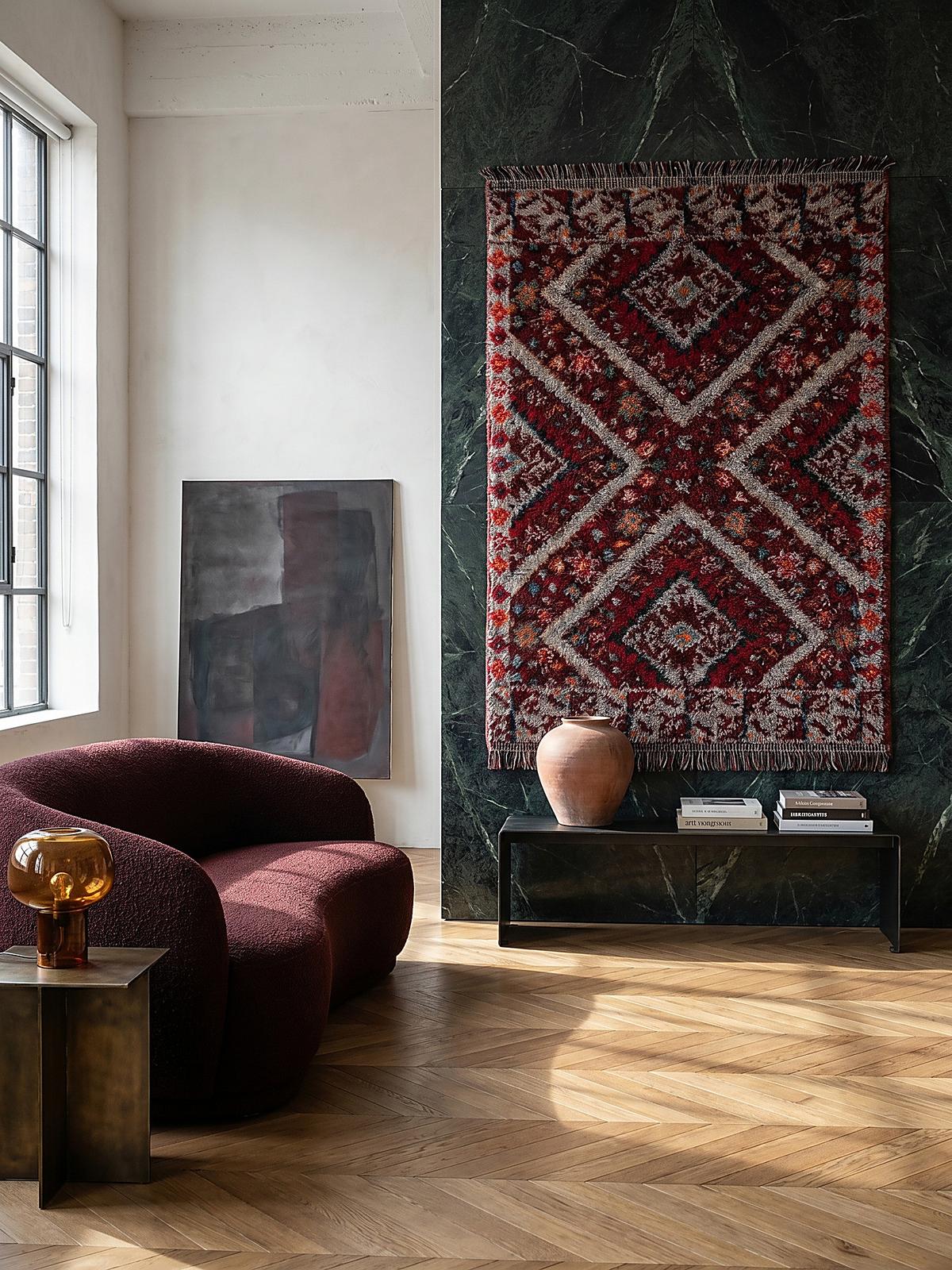 HOCHFLORTEPPICH mit Fransen TAFRAUT, im Berber-Stil, Rot, 133 x 190 cm - Rot, Textil (190/133cm) - KADIMA DESIGN