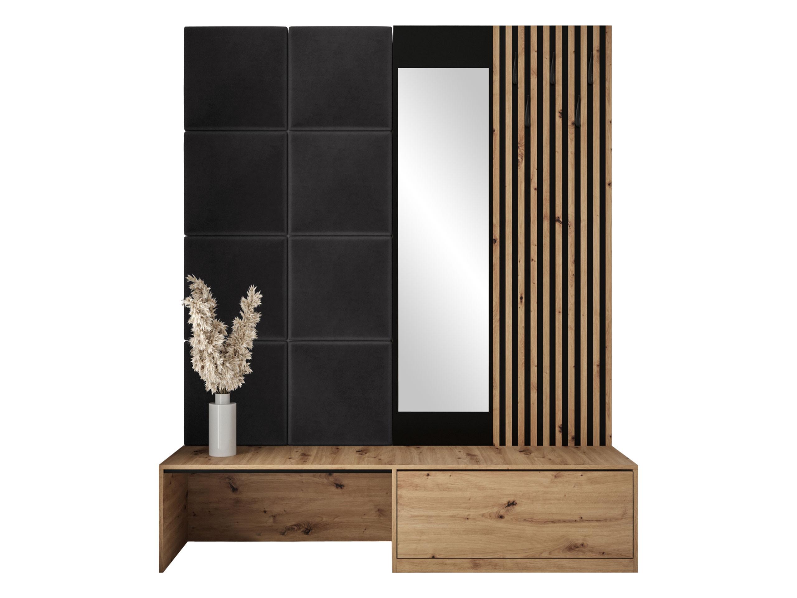 GARDEROBE Premium - Schwarz, Holzwerkstoff/Textil (172/205/42cm) - MIRJAN24