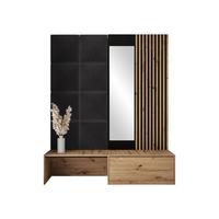 GARDEROBE Premium - Schwarz, Holzwerkstoff/Textil (172/205/42cm) - MIRJAN24