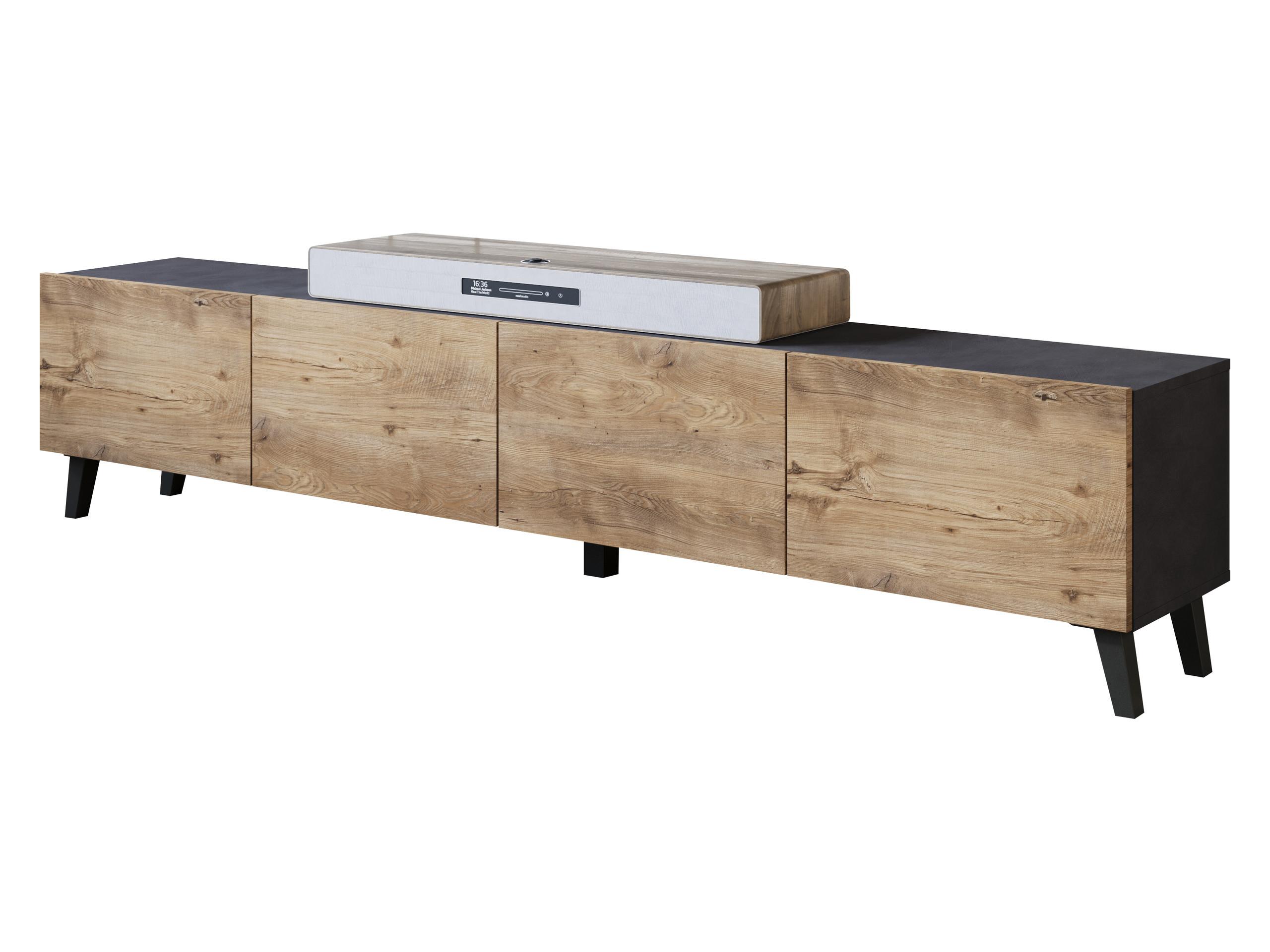 TV-LOWBOARD Phuket 190 - Schwarz/Braun, Holzwerkstoff/Kunststoff (190/40/32cm) - MIRJAN24