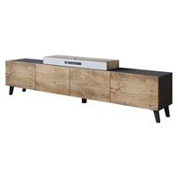 TV-LOWBOARD Phuket 190 - Schwarz/Braun, Holzwerkstoff/Kunststoff (190/40/32cm) - MIRJAN24