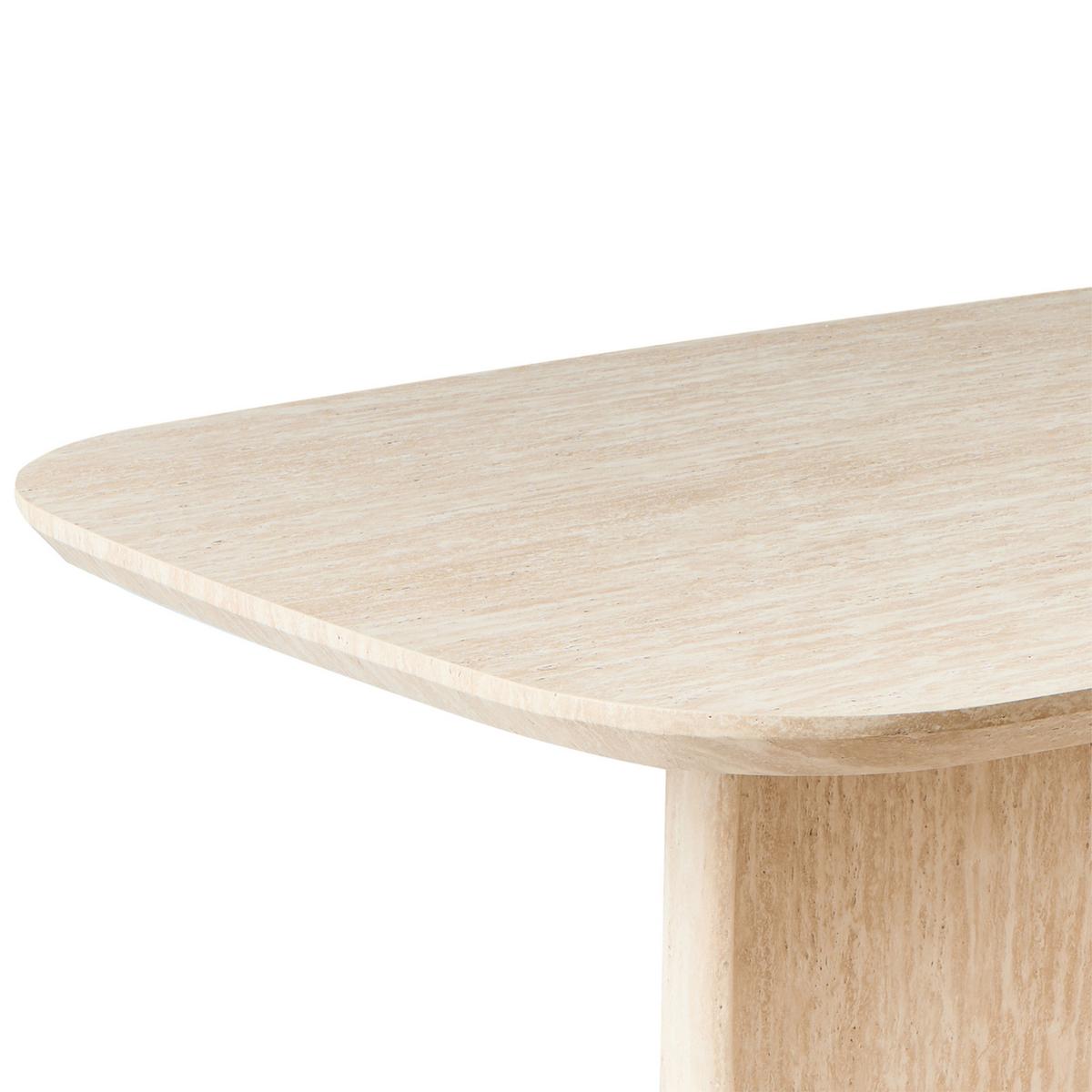 ESSTISCH Travertinoptik 180/90 cm Travers - Beige, Holzwerkstoff (180/90/76cm) - Beliani