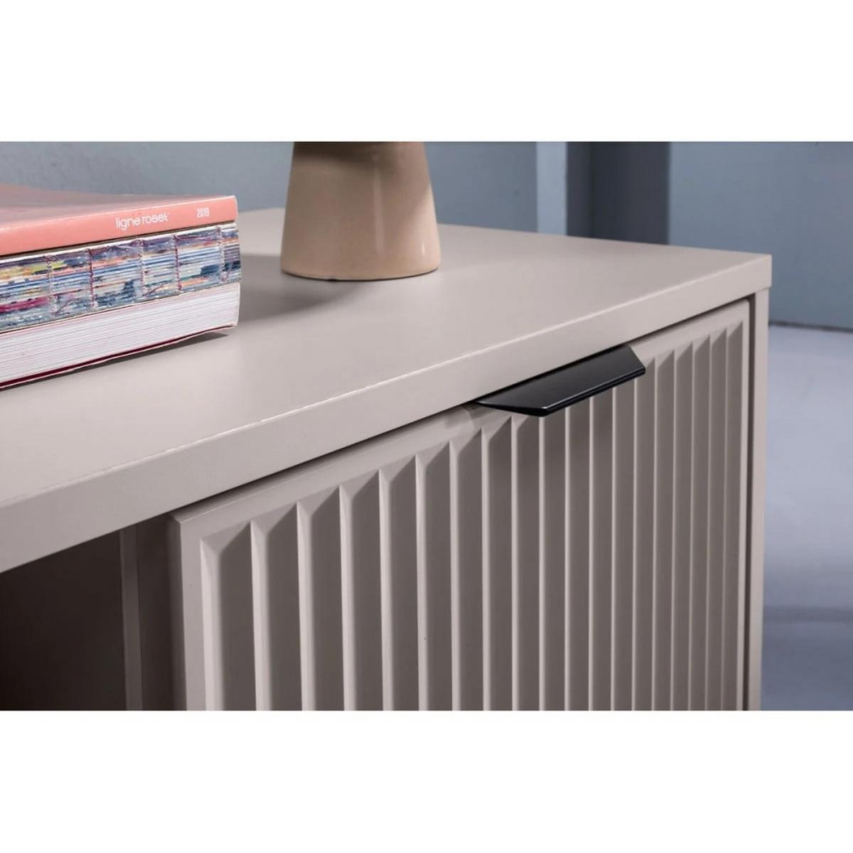 KOMMODE Linna 4D2S kaschmir 165 cm - Kaschmir/Schwarz, Holzwerkstoff/Metall (165/86/40cm) - Beautysofa