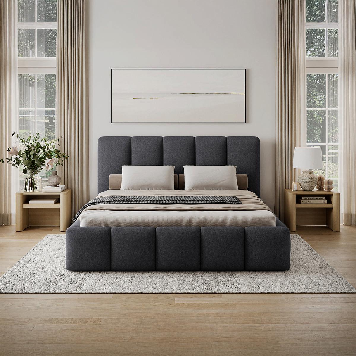 BOXBETT 180/200 Klaus Dunkelgrau - Grau, Holz (180/200cm) - Petits-meubles