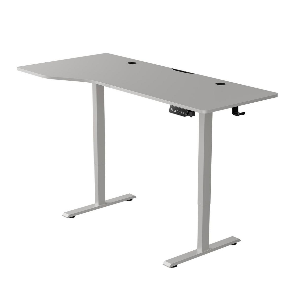 SCHREIBTISCH Office Stand weiß 160x75 cm höhenverstellbar - Weiß, Holz (60/160/117cm) - Juskys