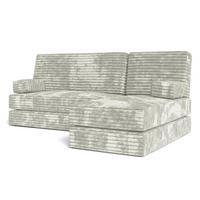 ECKSOFA NOTIA modulares Boneless Sofa mit Schlaffunktion Hellgrau Kordstoff - Hellgrau, Textil (200/120cm) - MASSENO