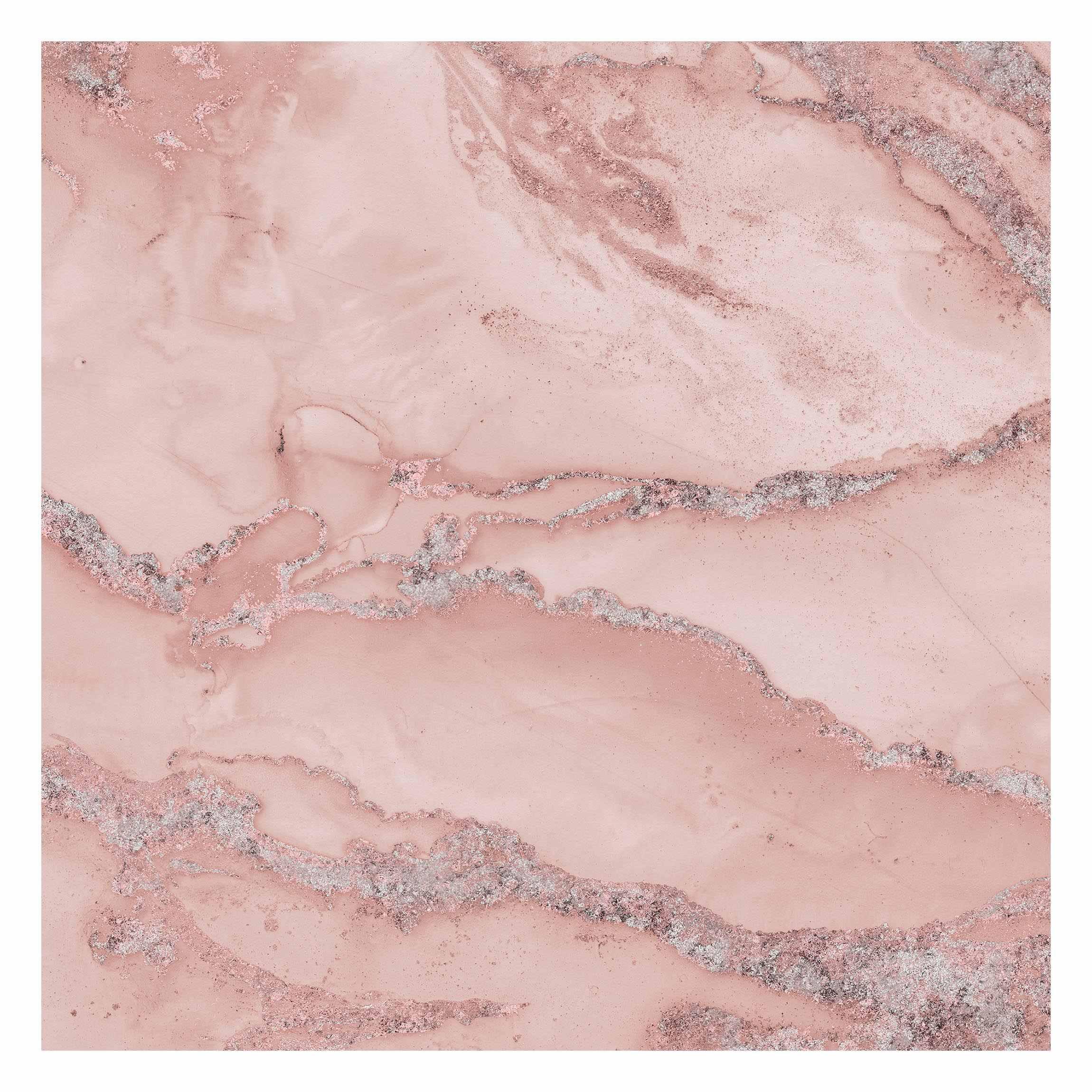 FOTOTAPETE Farbexperimente Marmor Rose und Glitzer 240/240 cm - Rosa, Papier (240/240cm) - Bilderwelten