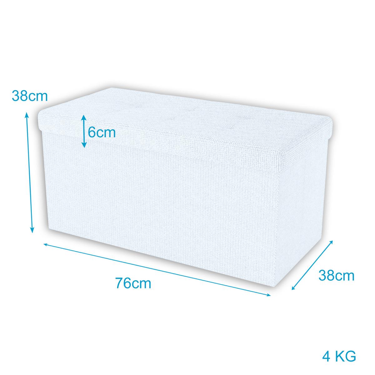 SITZTRUHE Faltbar 76/38/38 cm (Weiß) - Weiß, Textil (38/38/76cm) - Intirilife