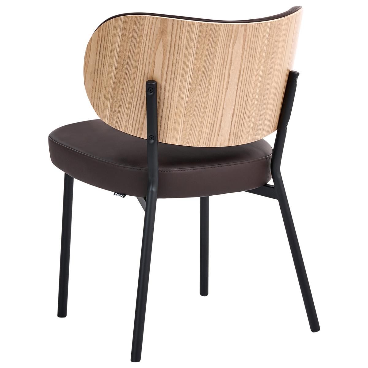 ESSZIMMERSTUHL 2er-Set Kunstleder Dunkelbraun Wonder - Dunkelbraun, Kunststoff (55/82/65cm) - Beliani